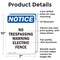 Signmission No Trespassing Warning Electric Fence OSHA Notice Sign, Aluminum, 7in W x 10in L, 2PK OS-2PACK-NS-A-710-V-14997 - alternate 5